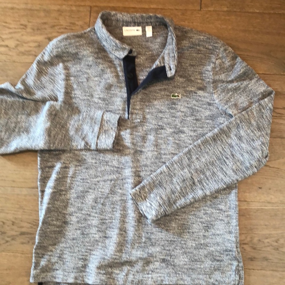 Men’s Lacoste space-dye pique LS polo